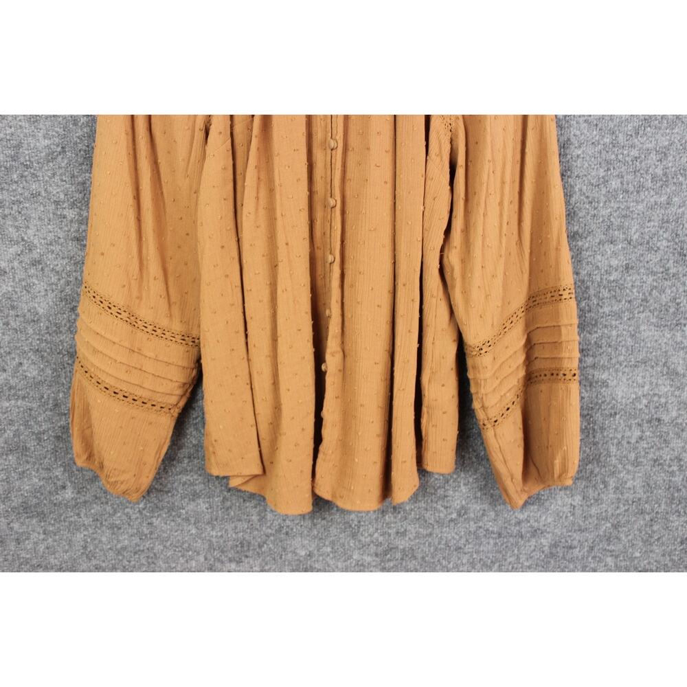 Torrid Chiffon Peasant 3/4 Sleeve Women's 2X Raglan Blouse Tobacco Brown Boho - Picture 3 of 14